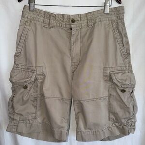 Polo Ralph Lauren Cargo Shorts Mens 33 Brown Chino Khaki Pockets Long Classic.